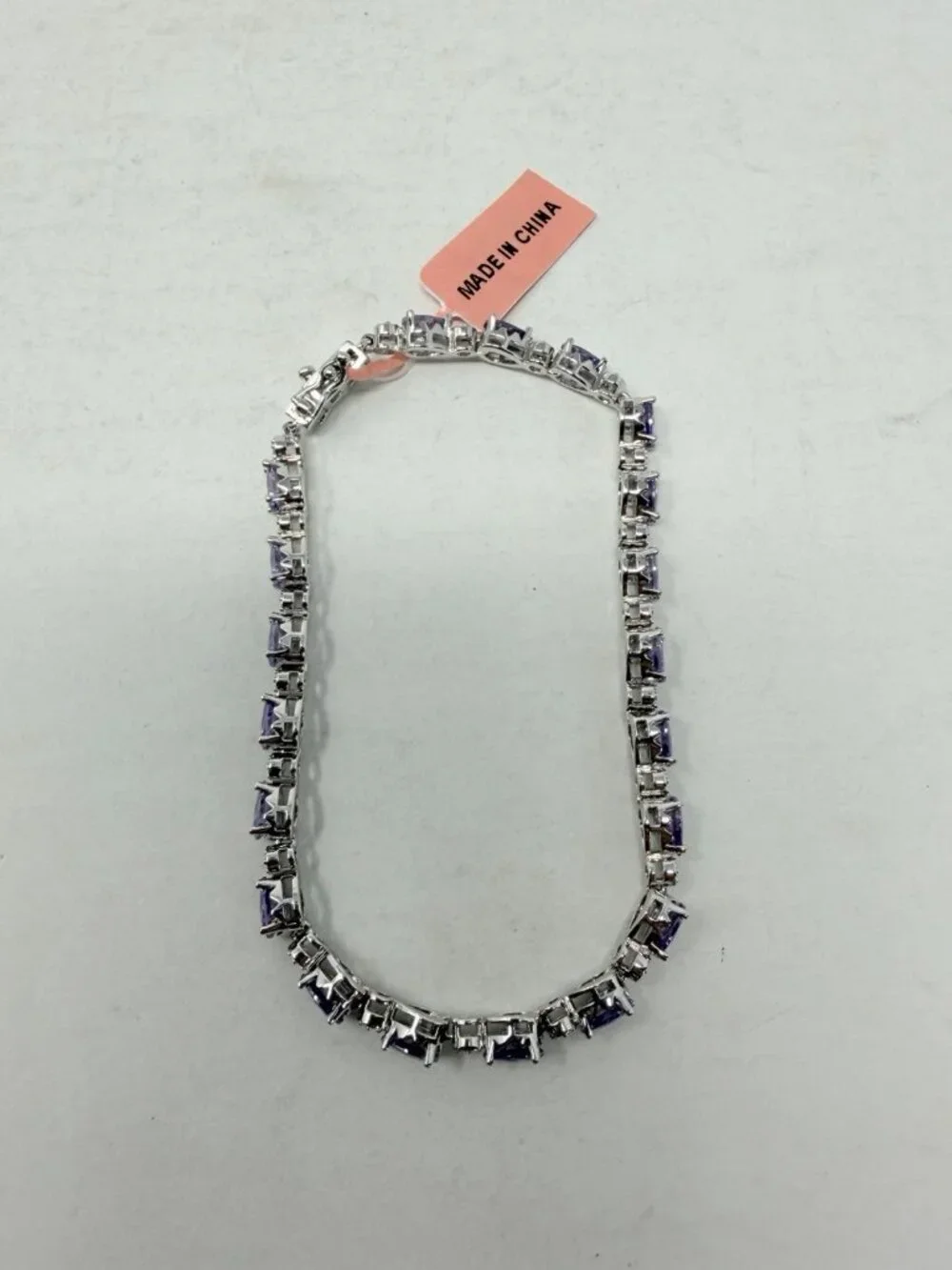 Shop LC Simulated Amethyst Silvertone Tennis Bracelet 8.00 In TGW 8.82 cts. 5590
